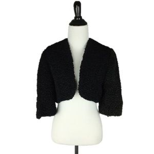 Vintage 50s Black & Dark Green Bolero Jacket S